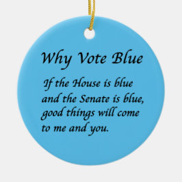 Ornamento De Cerâmica Por que votar azul em 2024