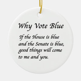Ornamento De Cerâmica Por que votar azul em 2024