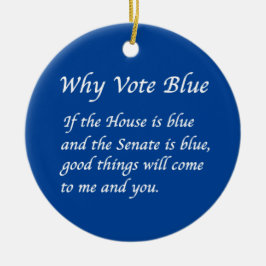 Ornamento De Cerâmica Por que votar azul em 2024