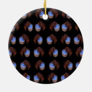 Ornamento De Cerâmica Porquinho-da-índia em pé bebendo padrão,