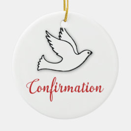 Ornamento De Cerâmica Porta de confirmação de parabéns com Dourado, verm