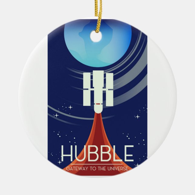 Ornamento De Cerâmica Porta de entrada de Hubble para o Universo (Frente)