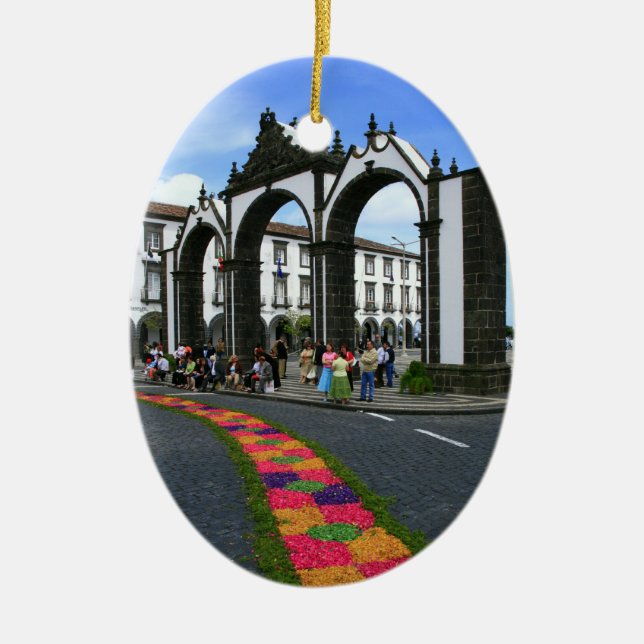 Ornamento De Cerâmica Portas da cidade de Ponta Delgada (Frente)