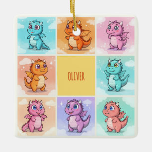 Ornamento De Cerâmica Portas de Dragão Coloridas Bonitas