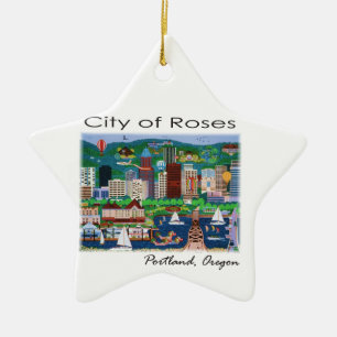 Ornamento De Cerâmica Portland~ A cidade dos Rosas