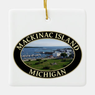 Ornamento De Cerâmica Porto e Centro na Ilha Mackinac, Michigan