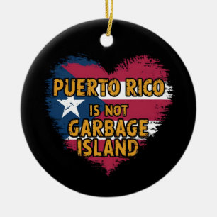 Ornamento De Cerâmica Porto Rico não é uma ilha de lixo