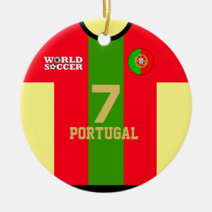 Ornamento De Cerâmica Portugal World Soccer Jersey Ornament