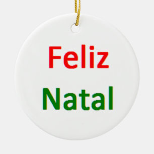 Ornamento De Cerâmica português feliz natal