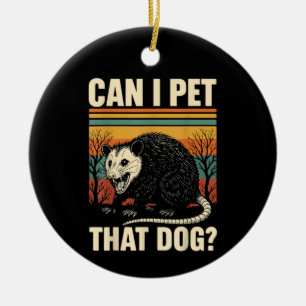 Ornamento De Cerâmica Posso Fazer Carinho Nesse Cachorro Gambá Design de