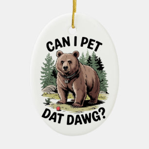 Ornamento De Cerâmica Posso Pet Dat Dawg?