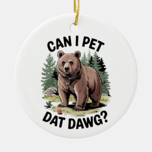 Ornamento De Cerâmica Posso Pet Dat Dawg?