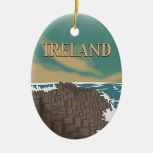 Ornamento De Cerâmica Poster de viagens de Causeway para a Irlanda Giant