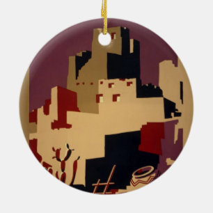 Ornamento De Cerâmica Poster de viagens dos parques nacionais de WPA do