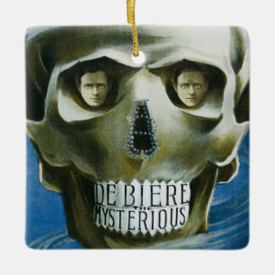 Ornamento De Cerâmica Poster mágico do vintage, De Biere o misterioso