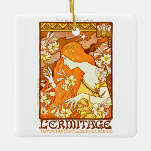 Ornamento De Cerâmica Poster vintage da revista francesa Art Nouveau Mul