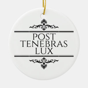 Ornamento De Cerâmica Posto Tenebras Lux