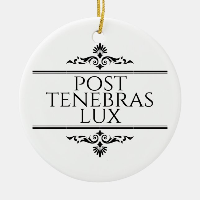 Ornamento De Cerâmica Posto Tenebras Lux (Frente)