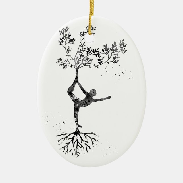 Ornamento De Cerâmica Postura de yoga (Frente)