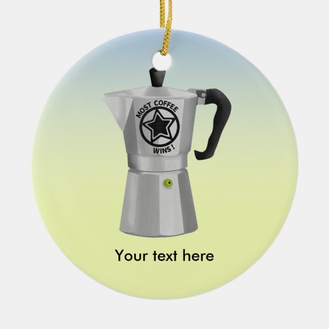 Ornamento De Cerâmica Pote de café expresso em café Moka (Frente)