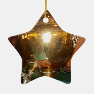 Ornamento De Cerâmica Pote de chá ouro