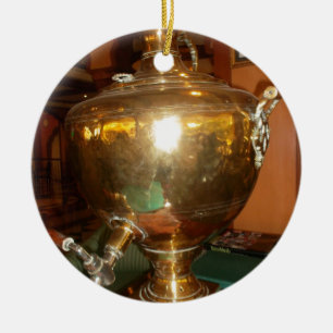 Ornamento De Cerâmica Pote de chá ouro