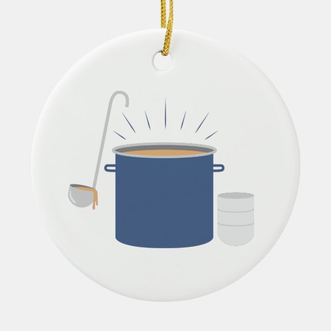 Ornamento De Cerâmica Pote de Soup (Frente)