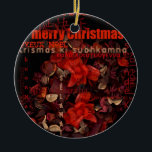 Ornamento De Cerâmica Potpouri World Christmas Navidad Noel text Round O<br><div class="desc">Deseje o Natal em muitas línguas: Feliz Navidad - Feliz Natal - Joyeux Noel - Fröhliche Weihnachten - Buone Feste Natalizie - Feliz Natal - Feliz Natal - Feliz Natal - Feliz Natal ... Ornamento de Natal redondo personalizável com potpourri na frente e mensagem na parte traseira. Você pode adicionar...</div>