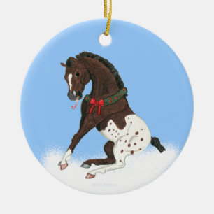 Ornamento De Cerâmica Potro do Appaloosa do Natal