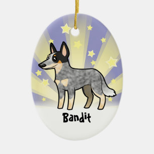 Ornamento De Cerâmica Poucos cão/Kelpie australianos do gado da estrela