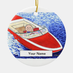Ornamento De Cerâmica Powerboat - Homem