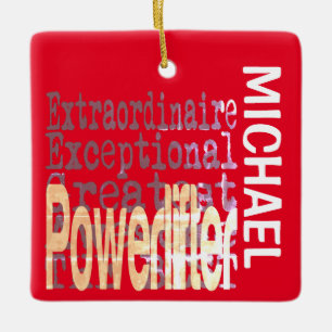 Ornamento De Cerâmica Powerlifter Extraordinário PERSONALIZADO