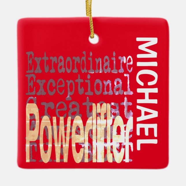 Ornamento De Cerâmica Powerlifter Extraordinário PERSONALIZADO (Frente)