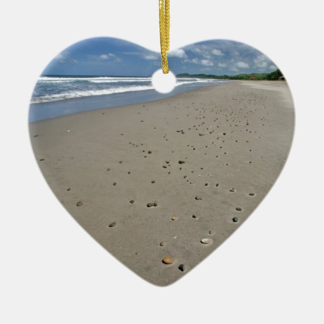 Ornamento De Cerâmica praia arenosa deserta (Frente)