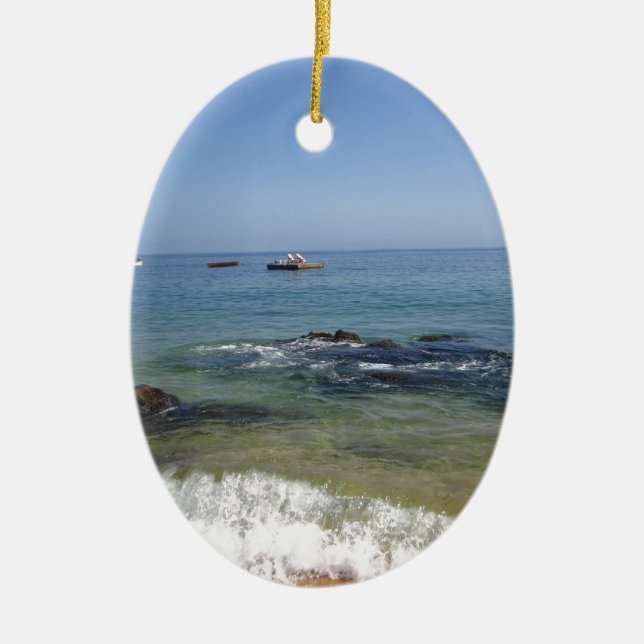 Ornamento De Cerâmica Praia de Las Caletas em Puerto Vallarta, México (Frente)