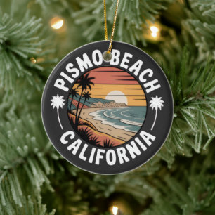 Ornamento De Cerâmica Praia de Pismo, desenho da Califórnia