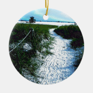Ornamento De Cerâmica Praia de Siesta Keys em Fotografia de Plástico Mac