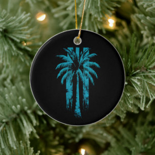 Ornamento De Cerâmica Praia Havaiana Férias de Verão Tropicais Árvore de