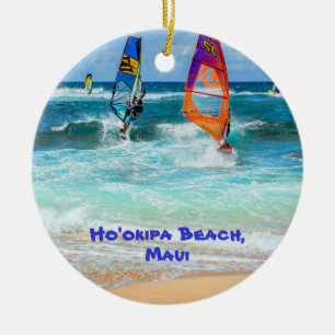Ornamento De Cerâmica Praia Ho'okipa e pranchas de surfe de Maui