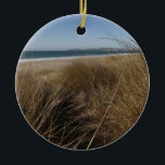 Ornamento De Cerâmica Praia Limantour em Point Reyes National Seashore I<br><div class="desc">Visitamos o Point Reyes National Seashore num momento em que tínhamos as praias e trilhas quase só para nós (exceto pela vida selvagem!). Aqui está uma foto da costa da Califórnia a partir da Praia de Limantour num dia ensolarado, mas ventoso. Também é apresentada como o papel de parede panorâmico...</div>