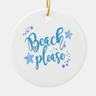 Ornamento De Cerâmica Praia, por favor
