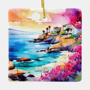 Ornamento De Cerâmica "Praia Secluída"