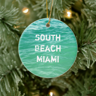 Ornamento De Cerâmica Praia Sul de Miami Água, Bola de Praia, Areia, Toa