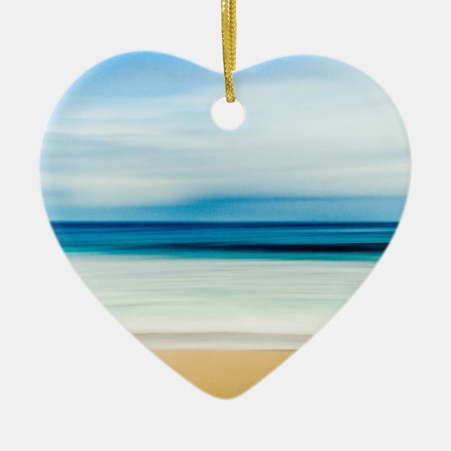 Ornamento De Cerâmica Praia Tropical da Flórida Sandy, Ocean & Waves (Frente)