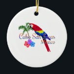 Ornamento De Cerâmica Praia tropical de Cabo San Lucas<br><div class="desc">Quem não ama o Cabo San Lucas,  México? Mostre seu amor para Cabo e seus grandes pesca,  praias,  surfar,  e barco com este design tropical colorido.</div>