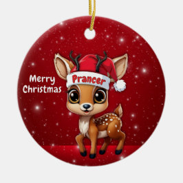 Ornamento De Cerâmica Prancer Baby Deer, Fawn, Doe, Reindeer🦌 🎄