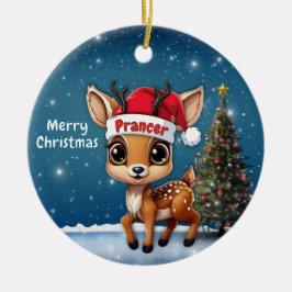 Ornamento De Cerâmica Prancer Baby Deer, Fawn, Doe, Reindeer🦌 🎄