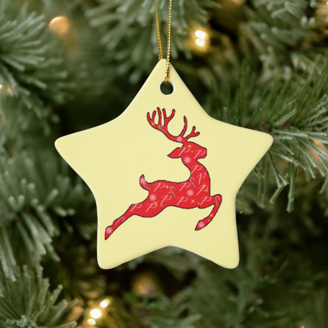 Ornamento De Cerâmica Prancer Ornament em Verde. Rosa, Azul. (Árvore)