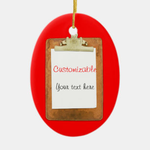 Ornamento De Cerâmica Prancheta com Livro Branco liso