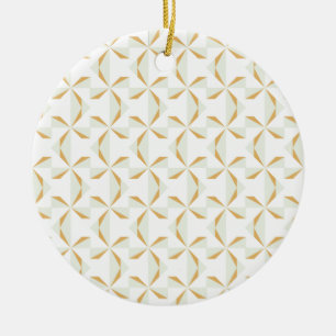 Ornamento De Cerâmica Prata e pinrodas Douradas